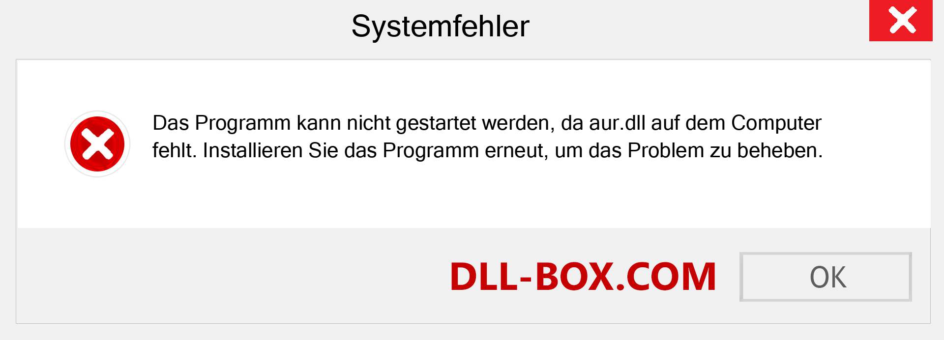 aur.dll-Datei fehlt?. Download für Windows 7, 8, 10 - Fix aur dll Missing Error unter Windows, Fotos, Bildern